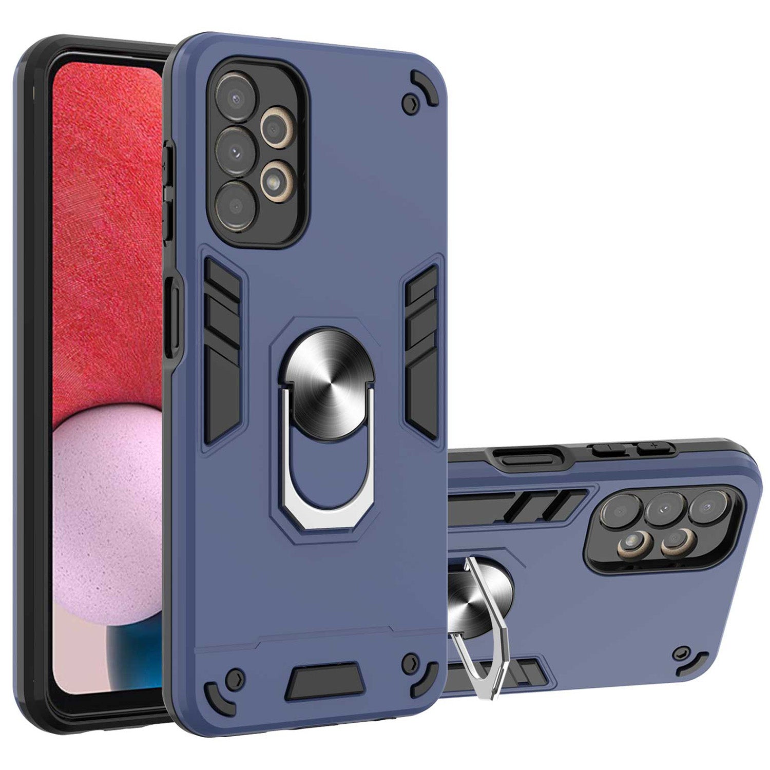 YB PC Series-1 for Samsung Galaxy A13 4G Phone Case Rotary Ring Kickstand TPU PC Protective Cover YB PC Series-1 for Samsung Galaxy A13 4G Phone Case Rotary Ring Kickstand TPU PC Protective Cover